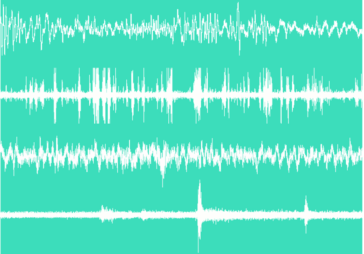 Horizontal rows of different electrical wavelengths