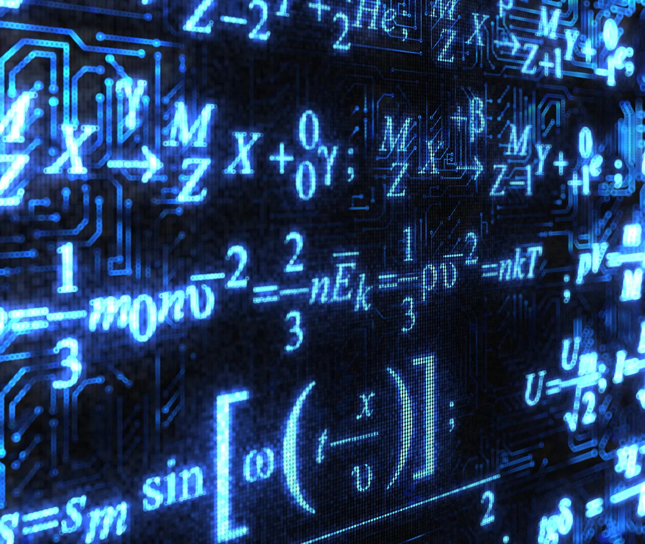 mathematical formulae on a computer screen