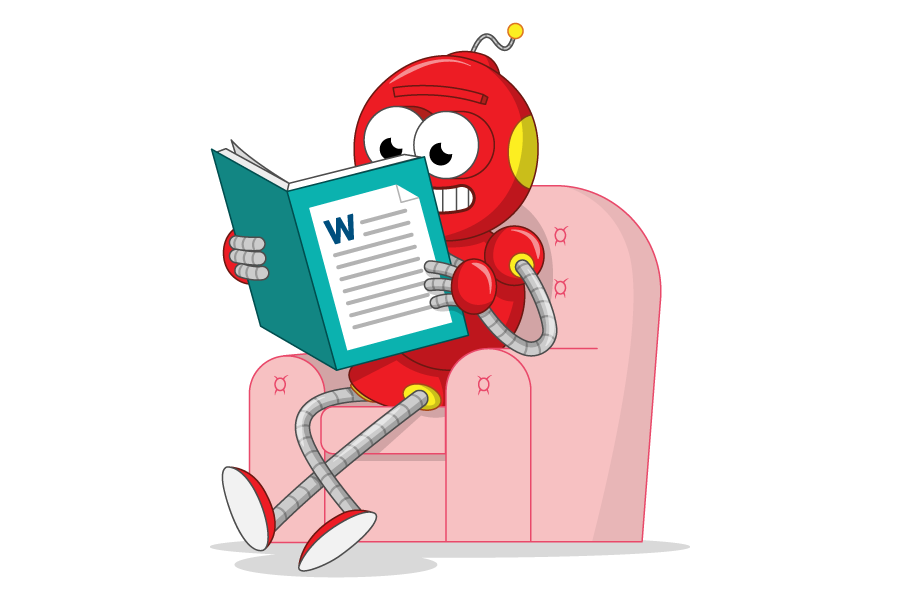 Robot reading a Word document