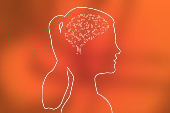 Profile image of a woman's brain