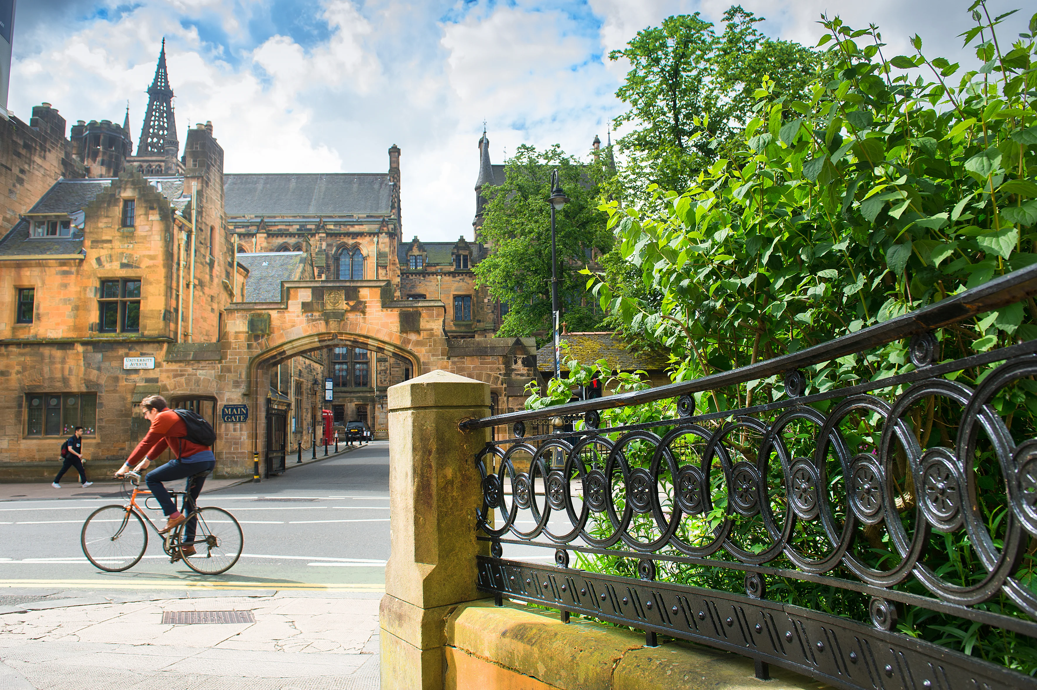 photo of cyclist at university