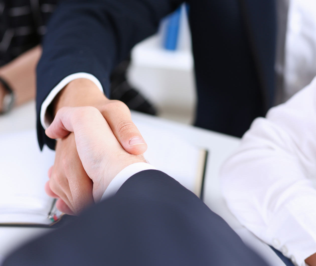 Two people shaking hands