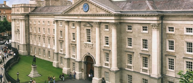 Front facade of building at Trinity College Dublin