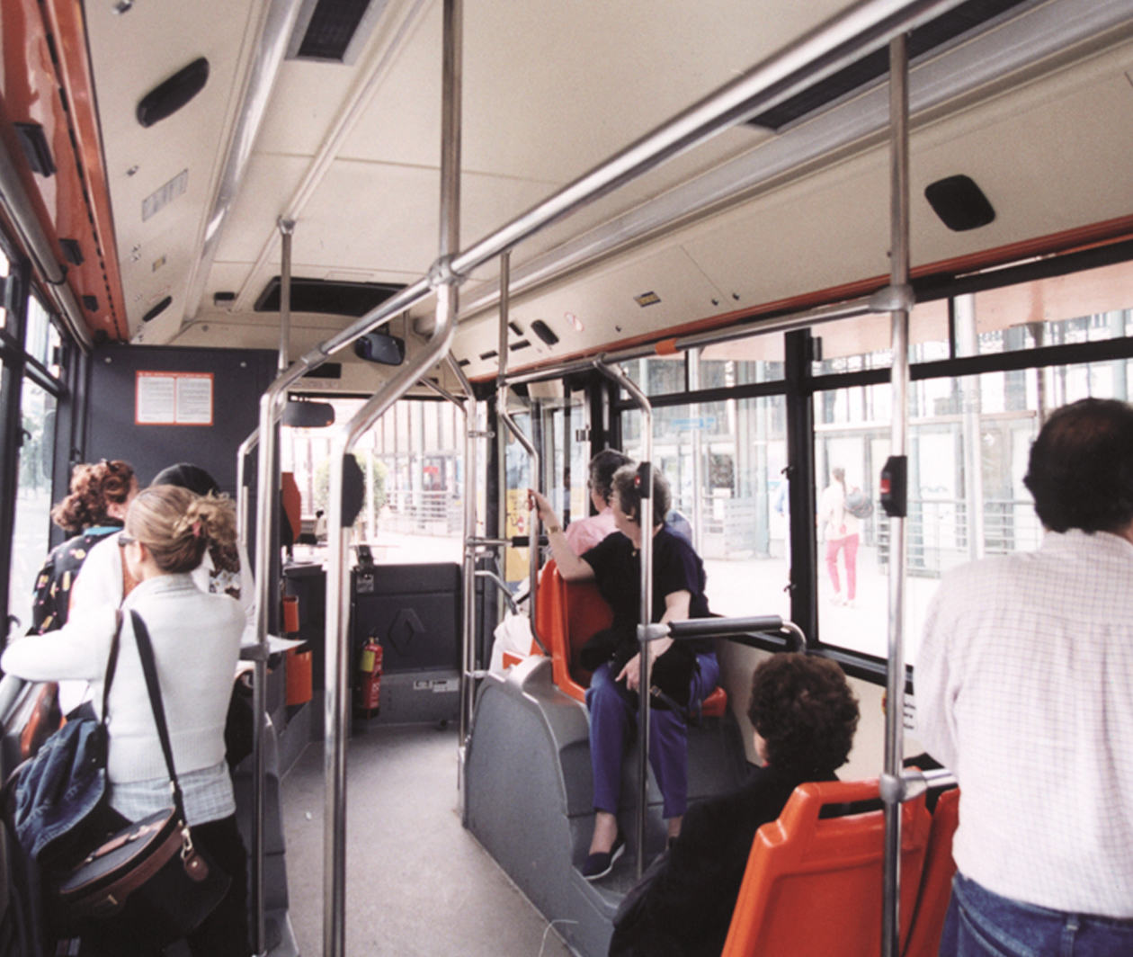 People riding on a tram