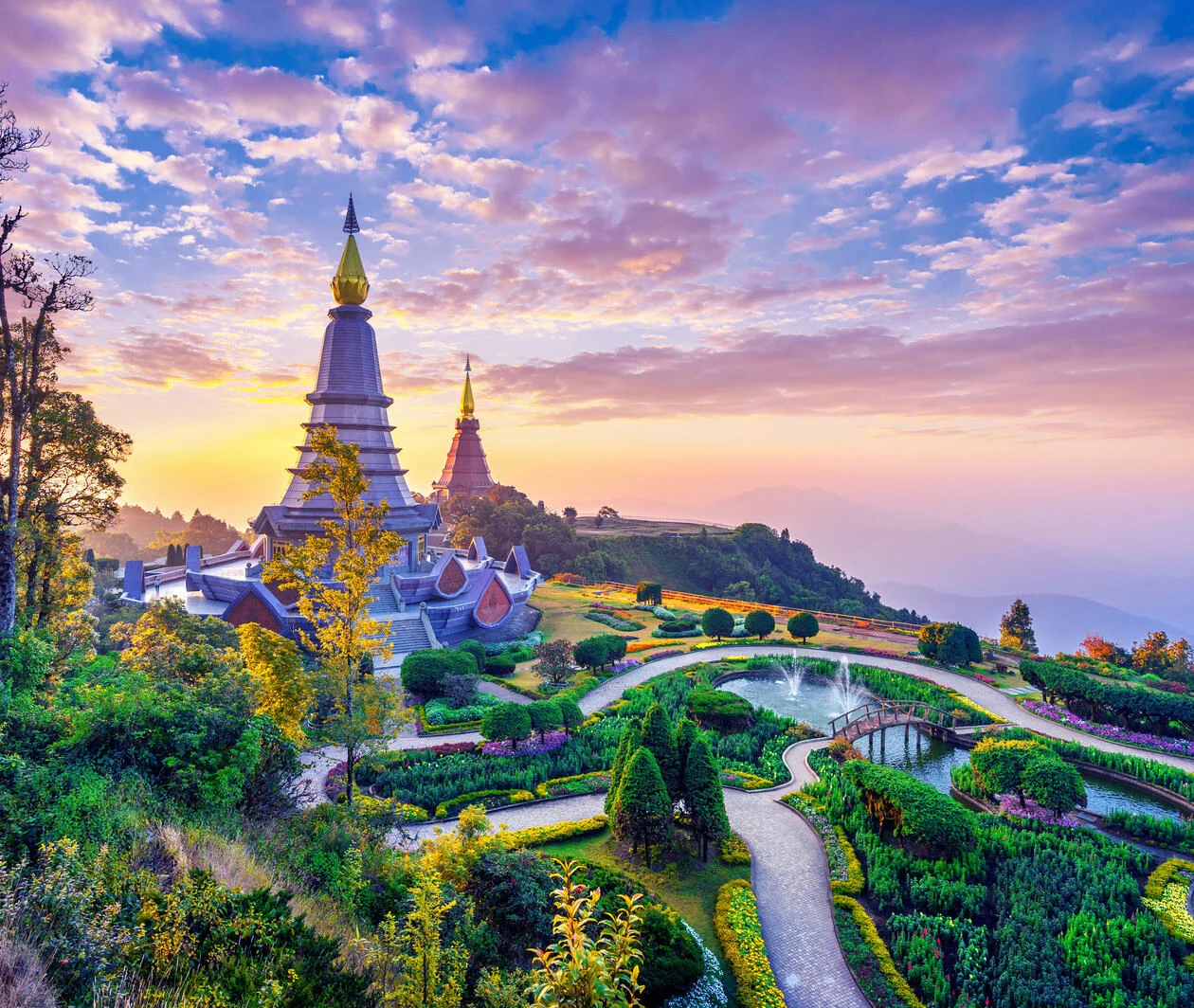 Beautiful colourful shot of a Thai temple