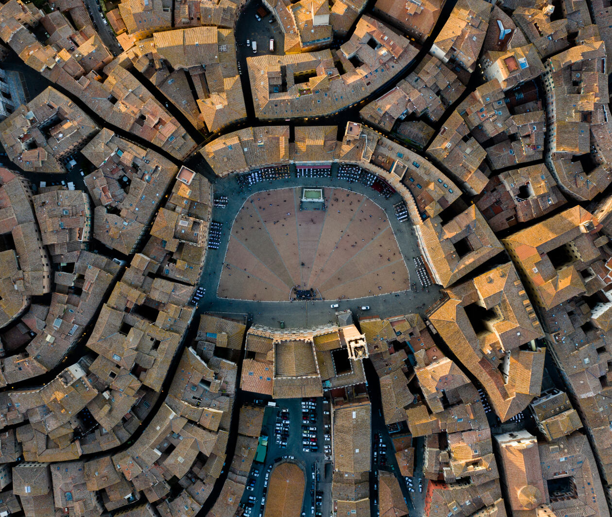 Birds Eye View of the Piazza del Campo in Siena