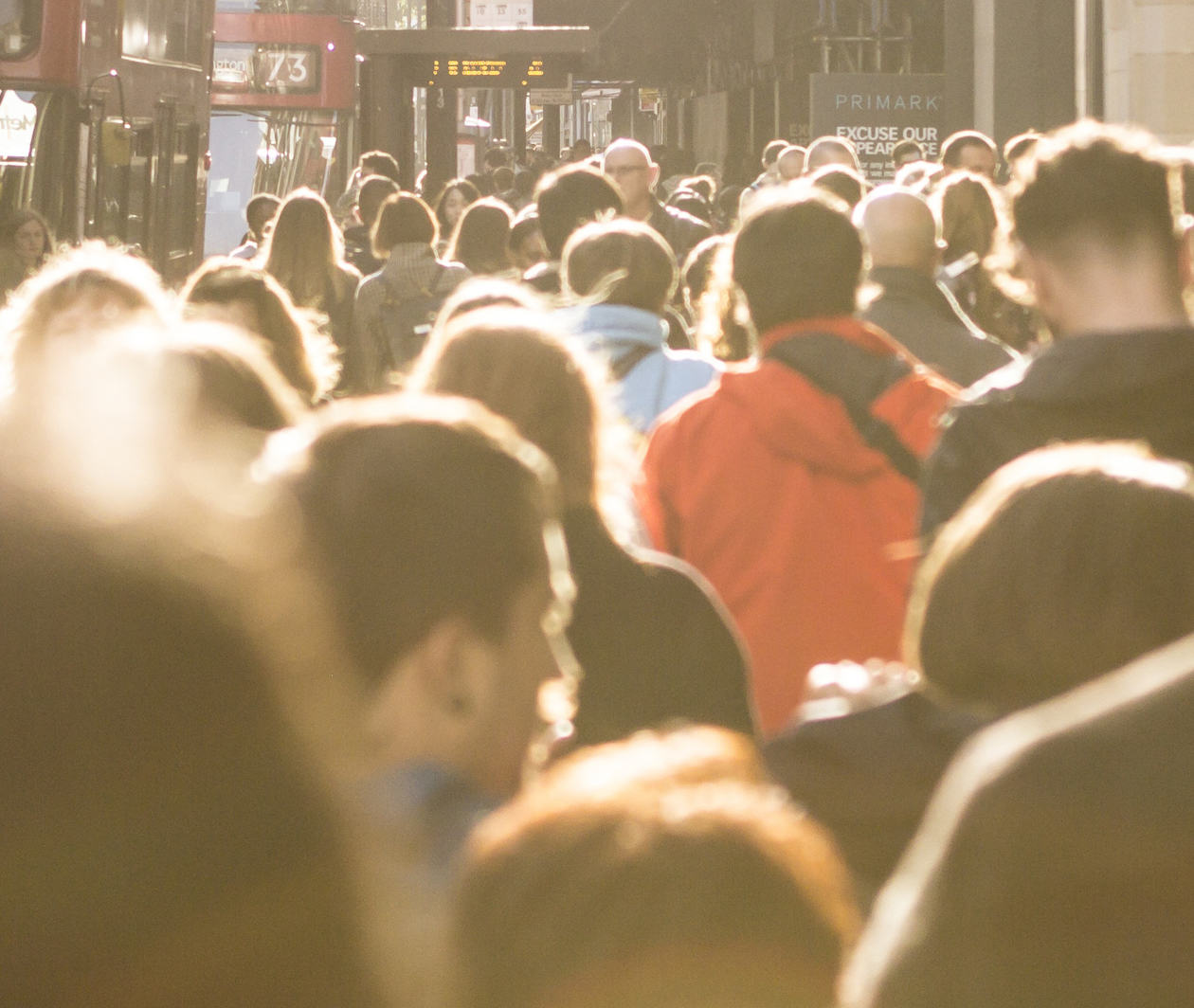 A crowd in London