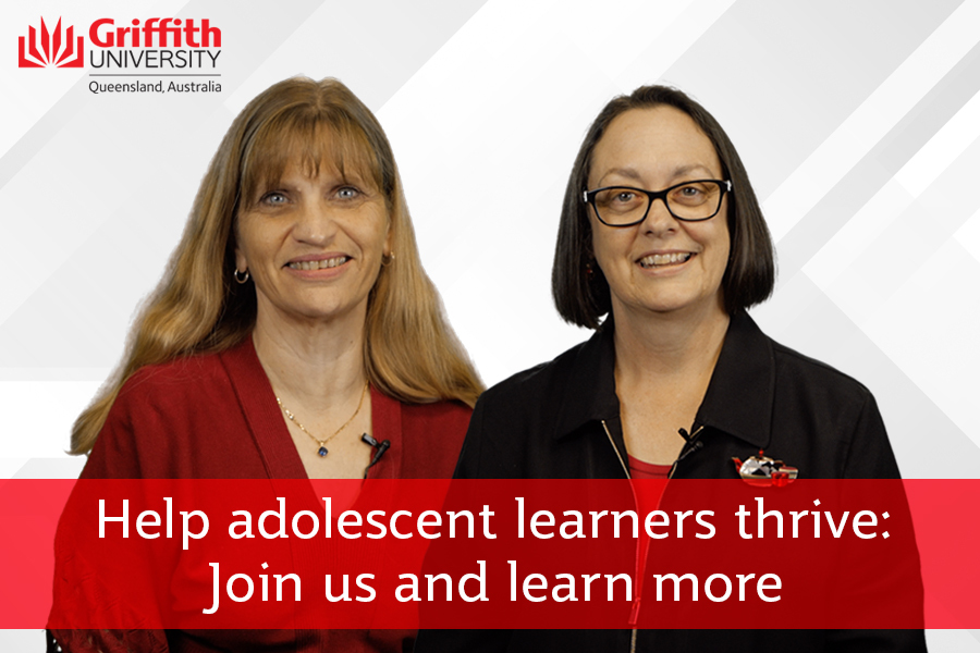 Katherine and Donna with text - Help adolescent learners thrive: Join us and learn more