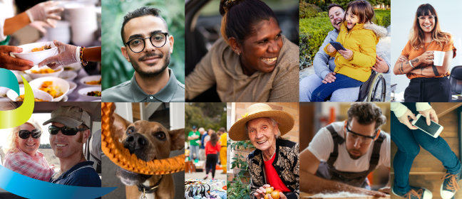 Collage of 11 different images that showcase the diversity of people and lives that ACNC is involved with 