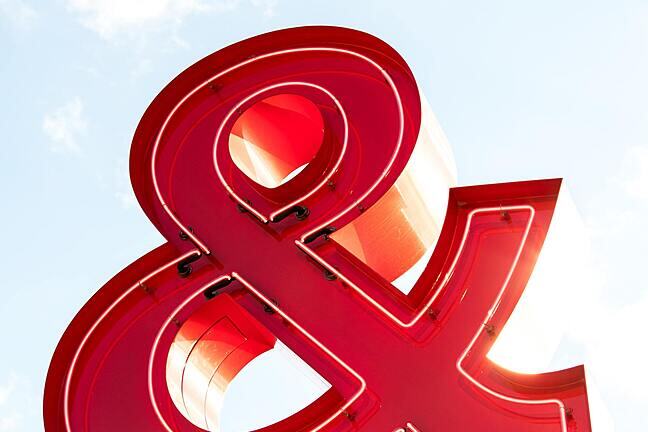 A large red ampersand