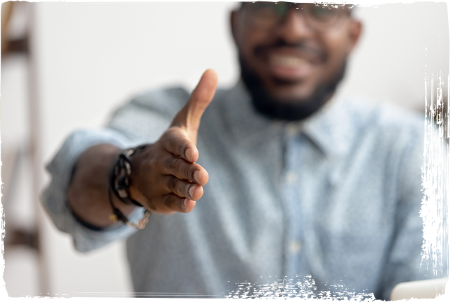 business man offering a handshake