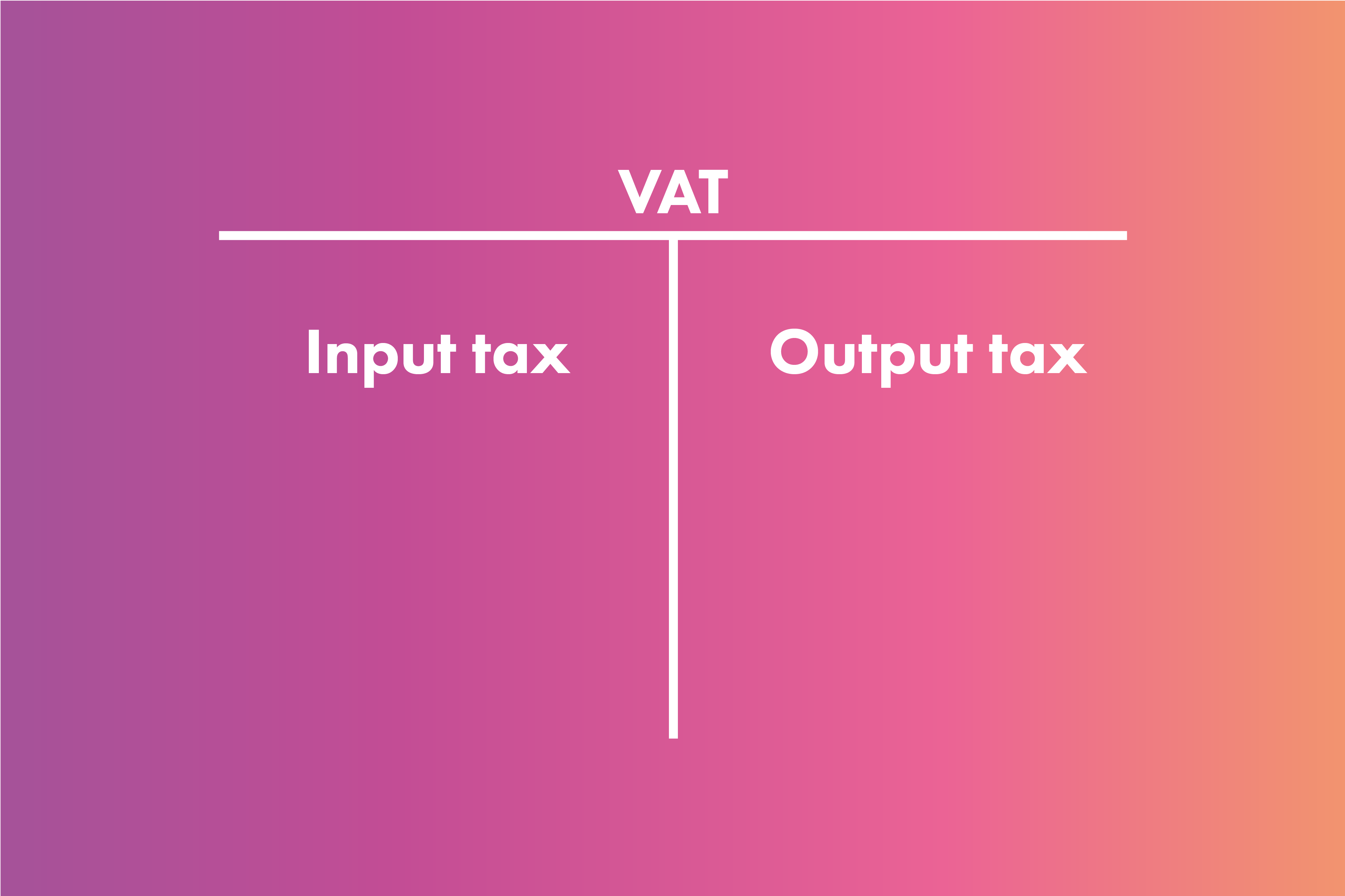 A T-account showing input and output VAT.