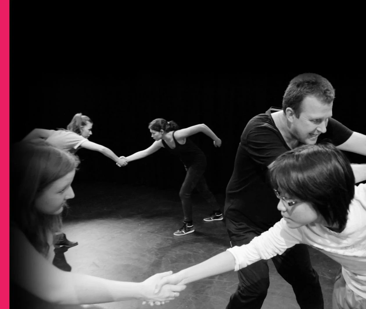 Actors practising Meyerhold’s technique of theatrical biomechanics