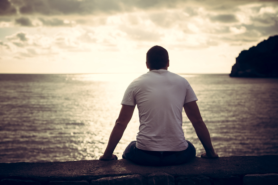 Contemplative man.