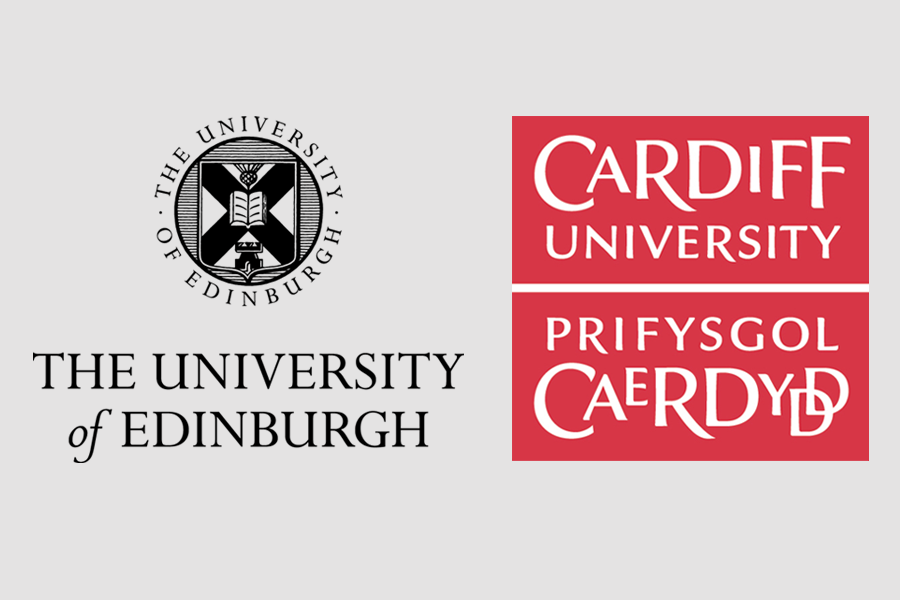 Logos of the University of Edinburgh and Cardiff University