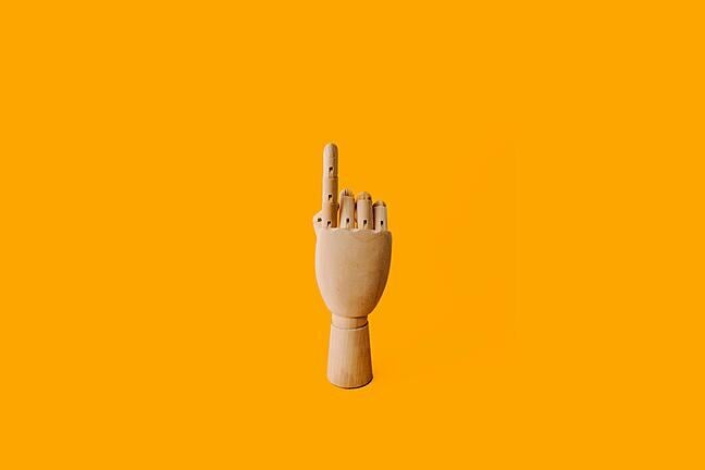 A finger pointing upwards
