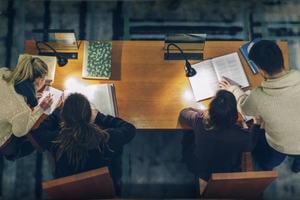 Students studying and planning their PhD proposals