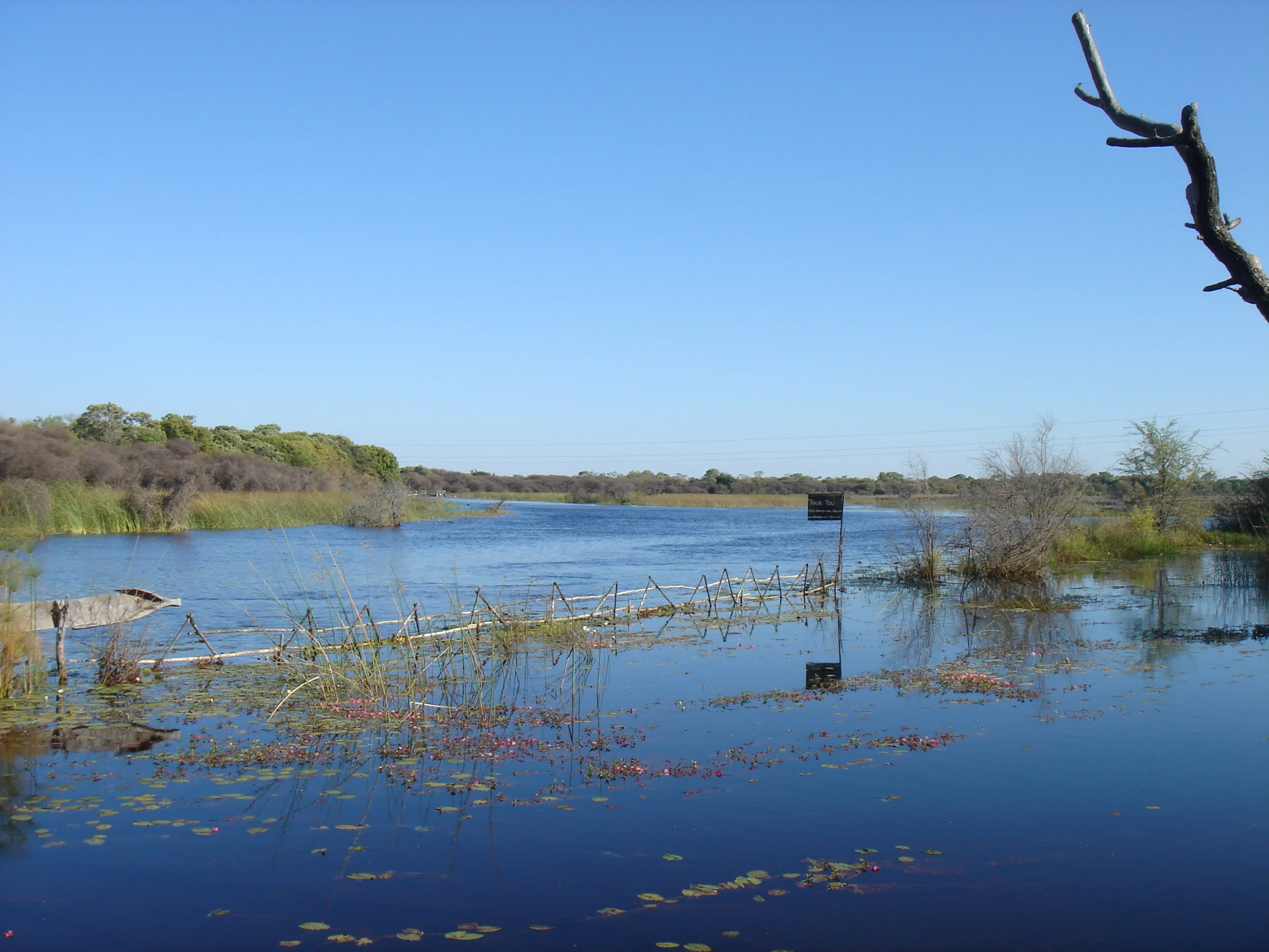 A photo of land completely flooded in Botswana