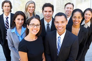 Group of business men and women