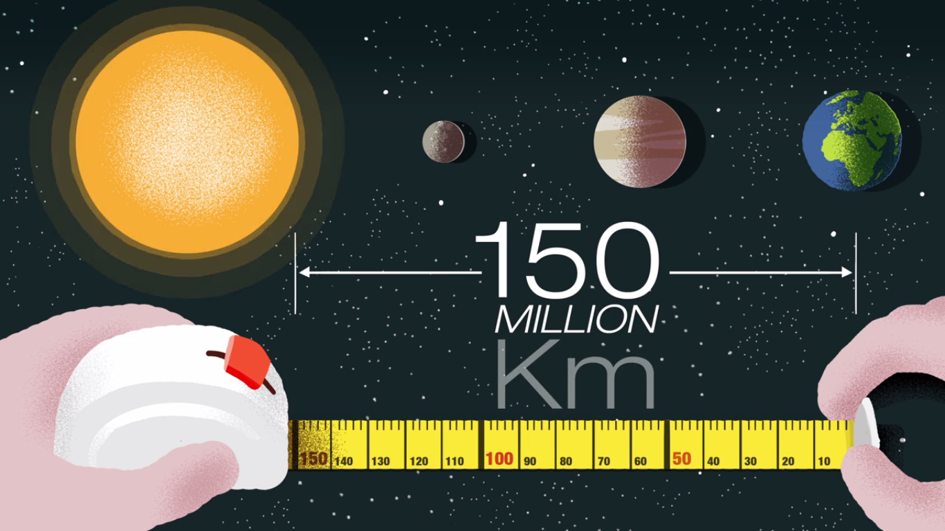 Someone measuring distances in space.