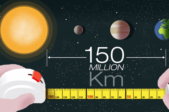 Someone measuring distances in space.