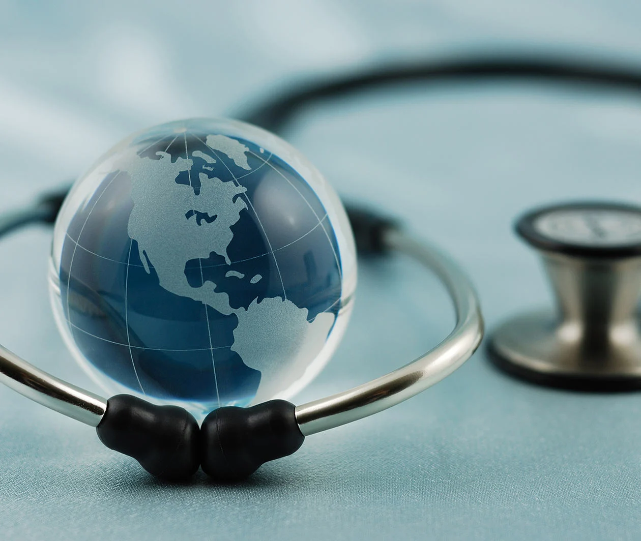 Globe and stethoscope