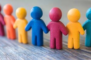 colourful representations of people in a line