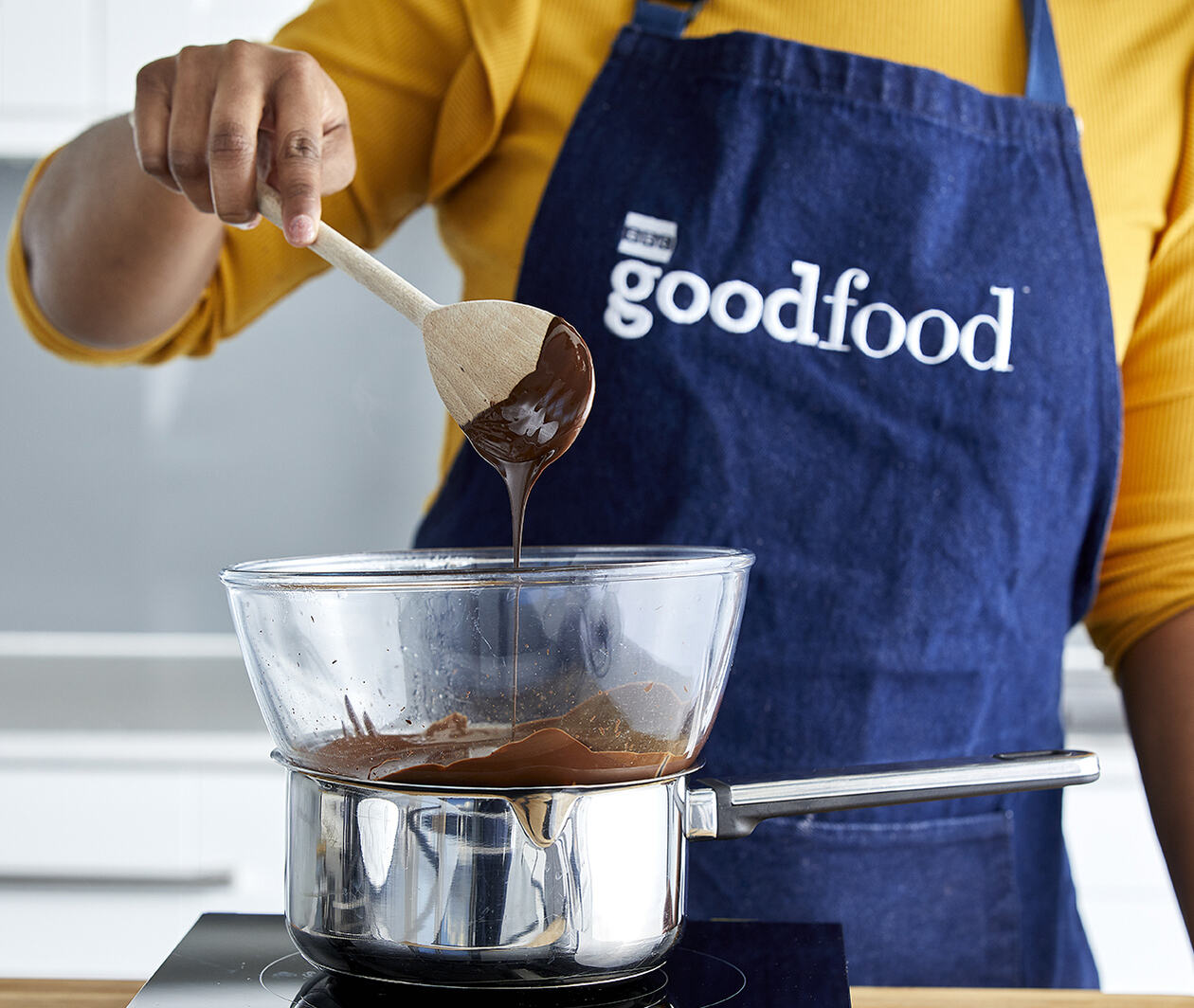 Melting chocolate in a bain marie