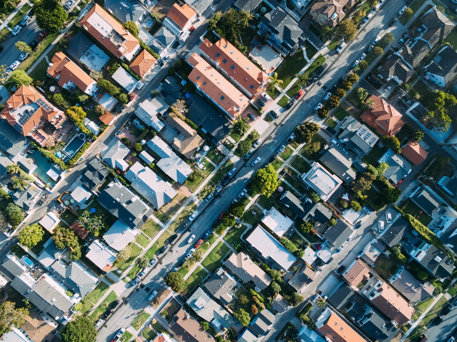 Aerial picture of an urban neighbourhood