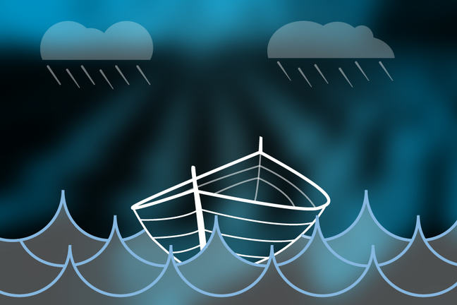 Image of a boat on rough sea