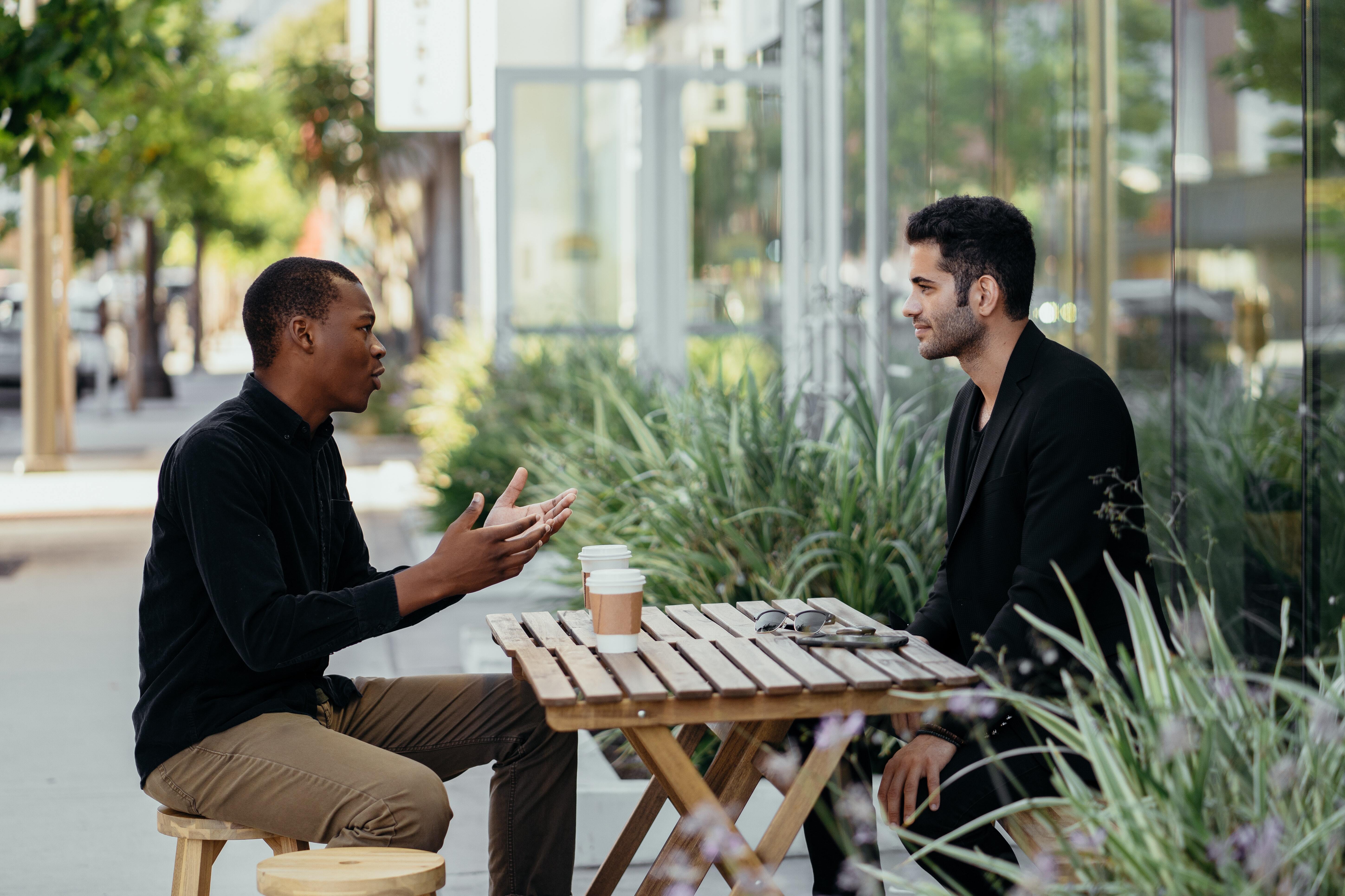 Two men in a meeting