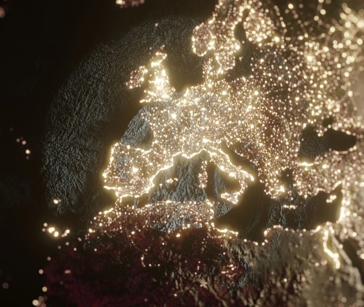 Europe at night from space