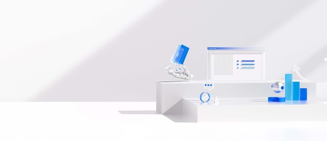 Various physical representations of cloud services: a graph, a credit card, etc.