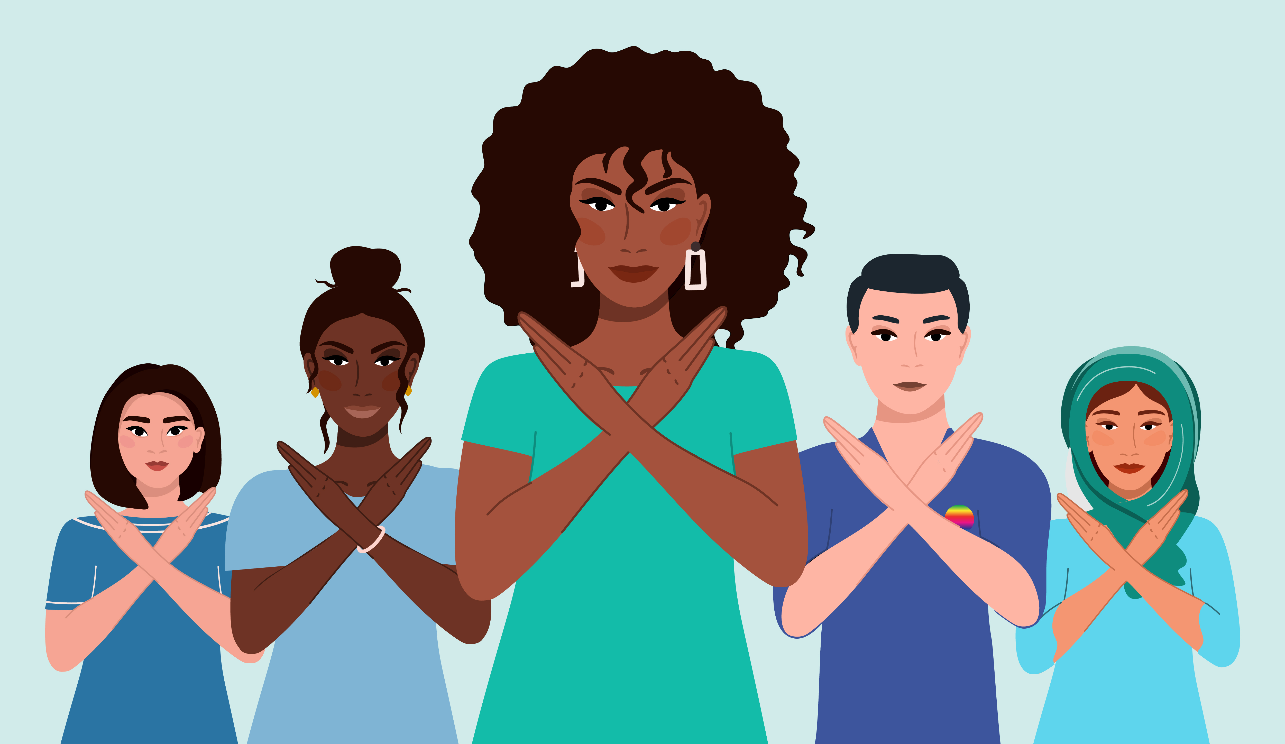 Standing together we can 'break the bias' A group of clinicians standing together