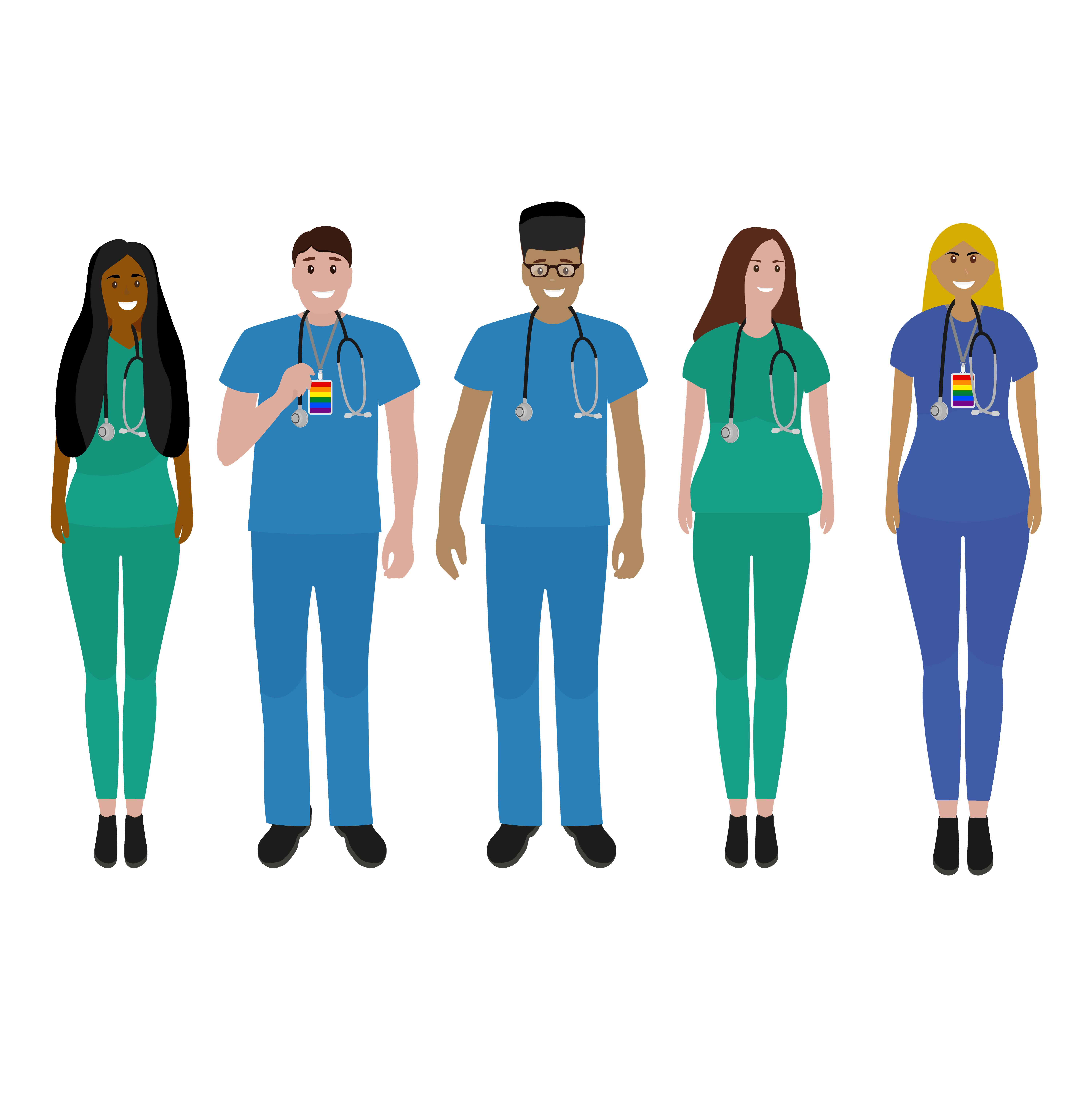 Healthcare workers standing