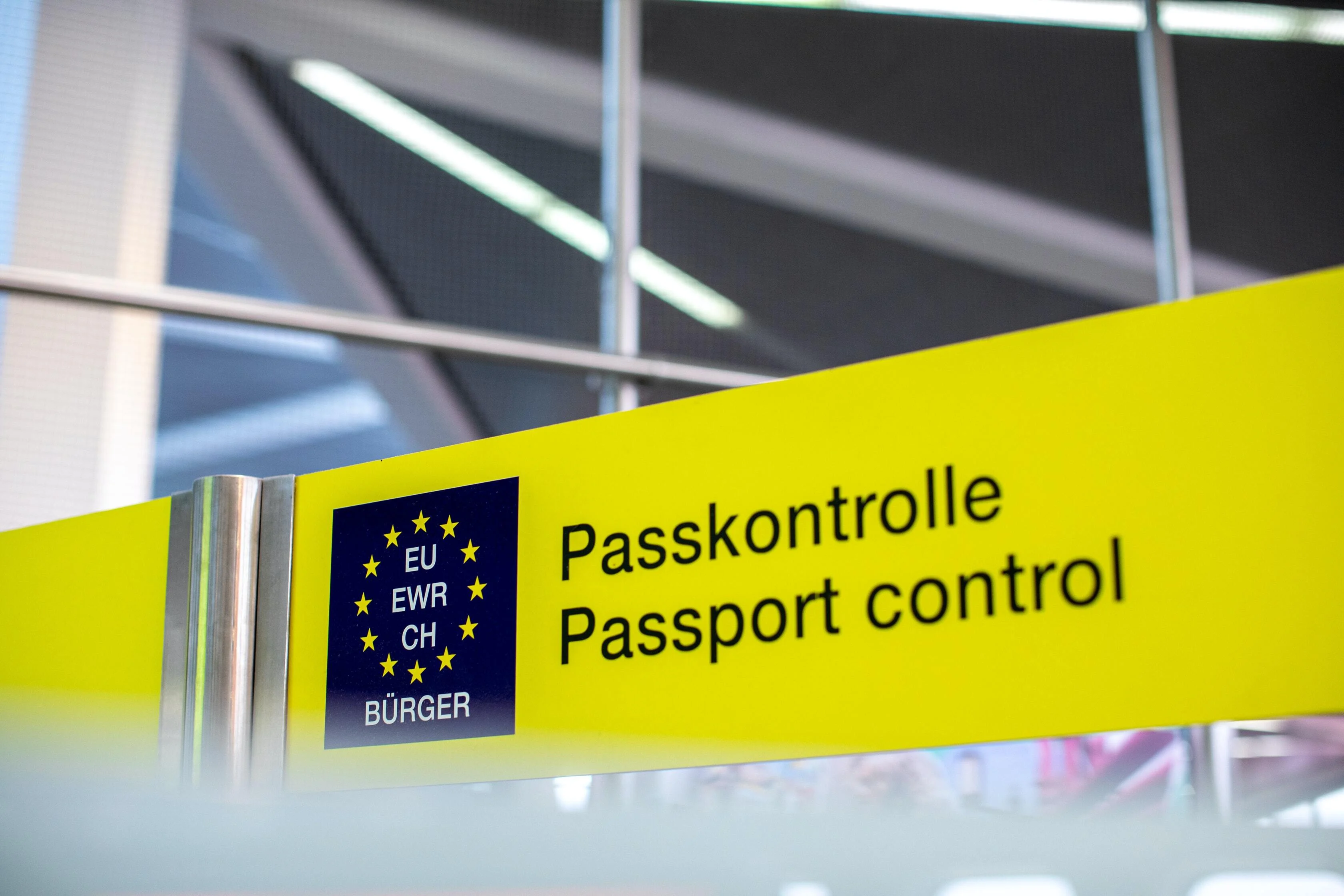 Passport control sign