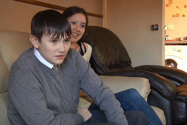 Billy and his mum at home