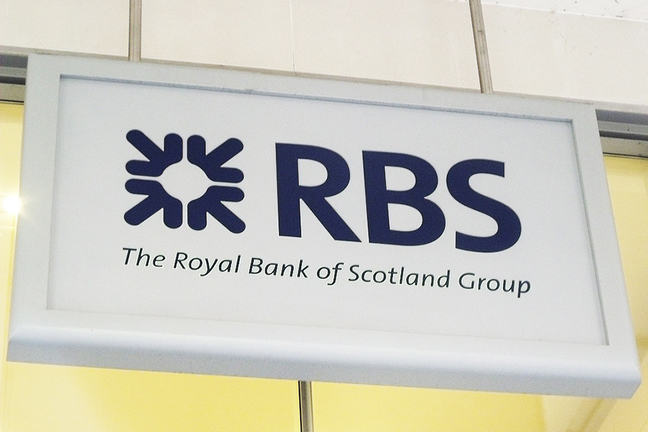 This is a photo of a sign for The Royal Bank of Scotland Group.