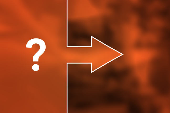 Image of a question mark and arrow