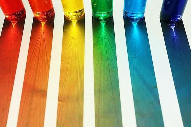 Glass pieces in different colours