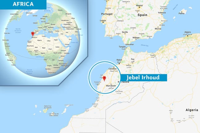 Map of Jebel Irhoud