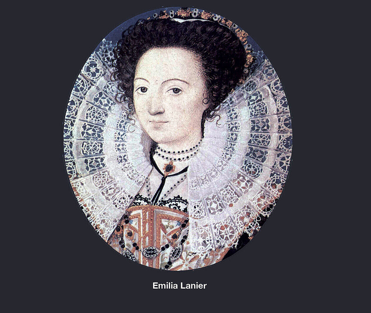 Painted portrait of Emilia Lanier