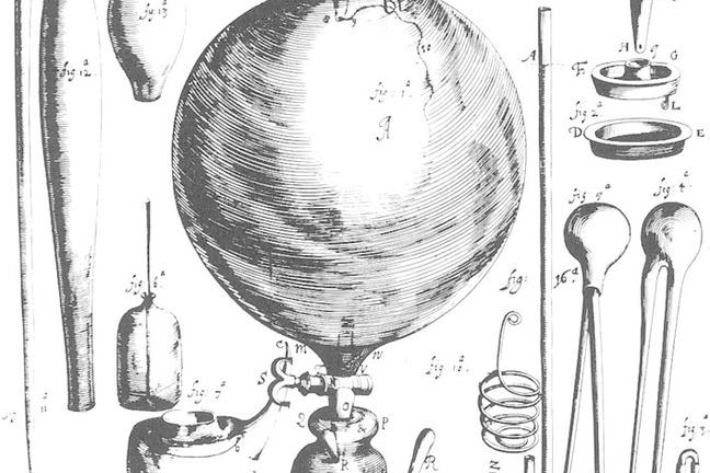 "Air pump" by Robert Boyle (detail)