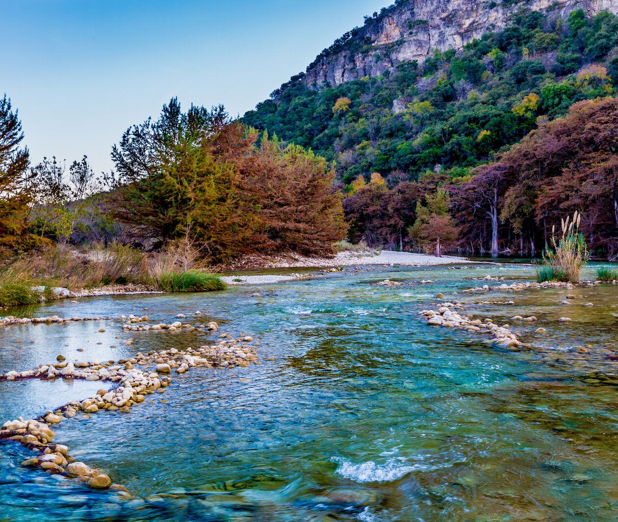 Cool crisp river in the country.