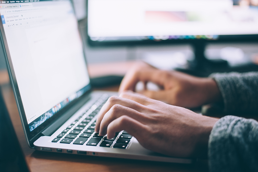 Person working on computer