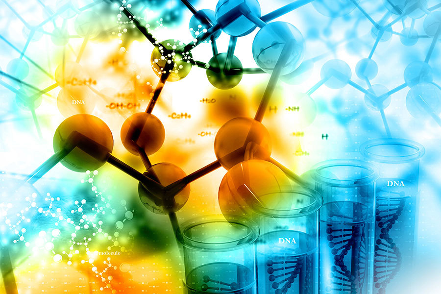 Molecules witch chemical background with DNA in tubes