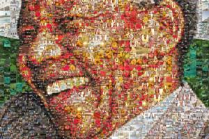 The art work denotes a communal form of human engagement reminiscent of Ubuntu. Made up by one thousand smaller photos, the collage exhibits the significance of working together. 