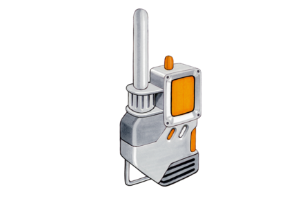 A fully rendered 3D concept of a communcations device.