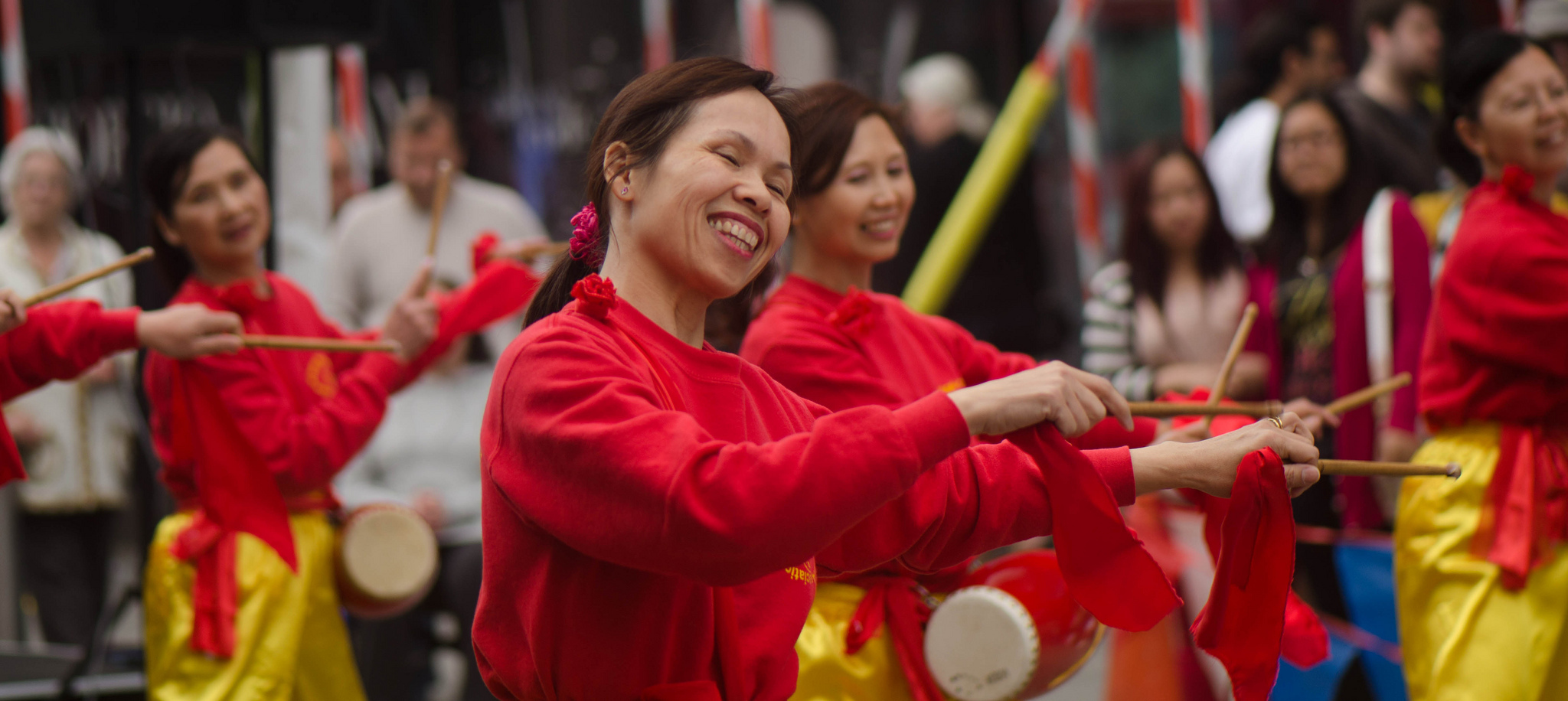 chinese dancers on the street