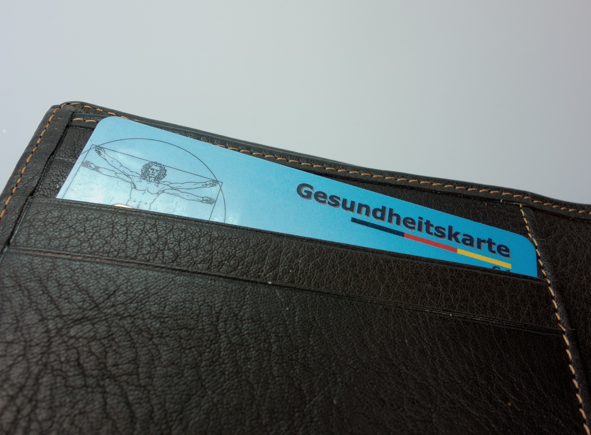 German electronic health card in a wallet